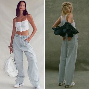 BDG Y2K 90s Woman Blue High Rise Extreme Baggy Wide Jeans US26 Streetwear Grunge